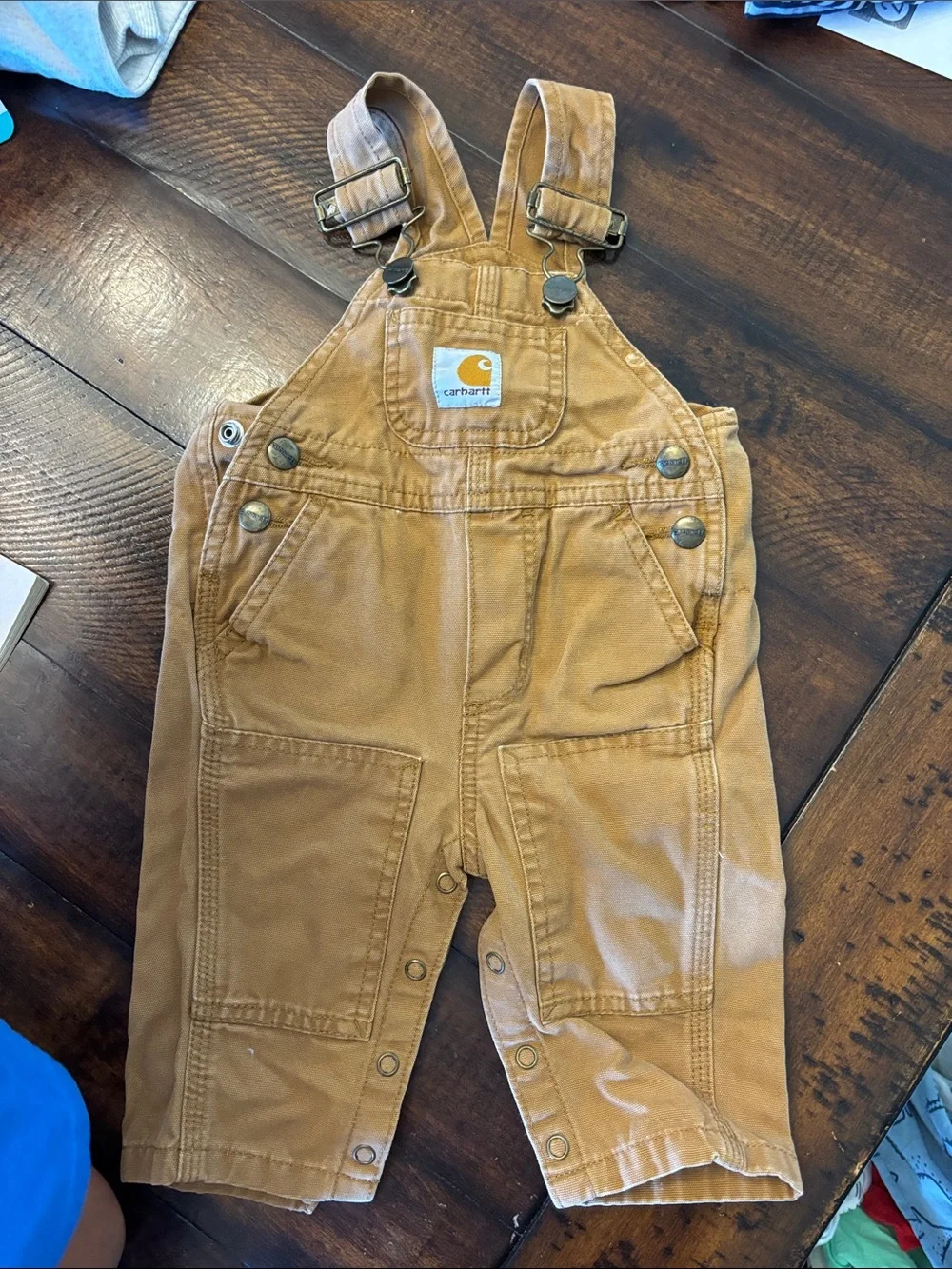 Carhartt Kids Tan Canvas Overalls with Chest Pocket